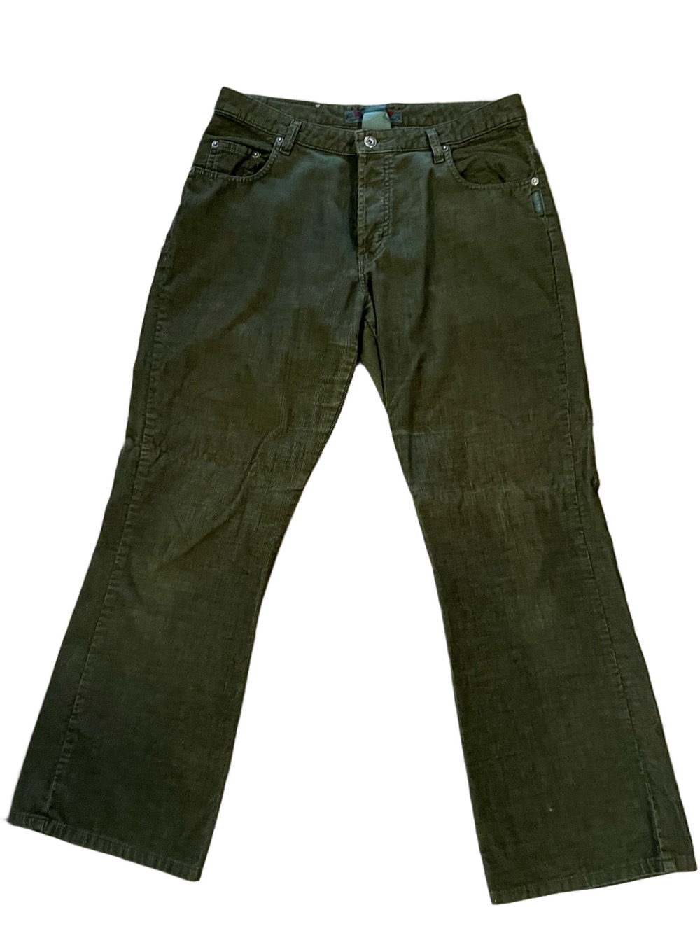 VTG Silver Jeans Co. Olive Green Corduroy Pants Straight Leg 33x30